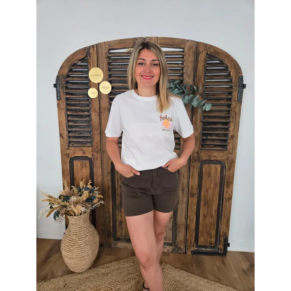 Short Raphael en jean choco