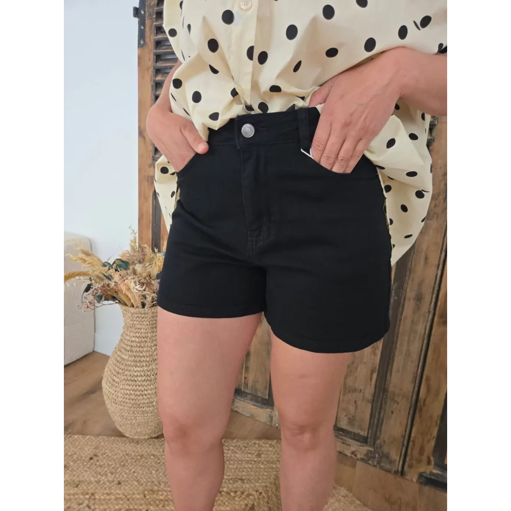 Short Raphael en jean noir