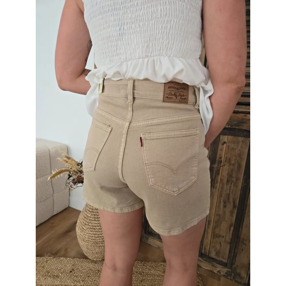 Short Raphael en jean taupe