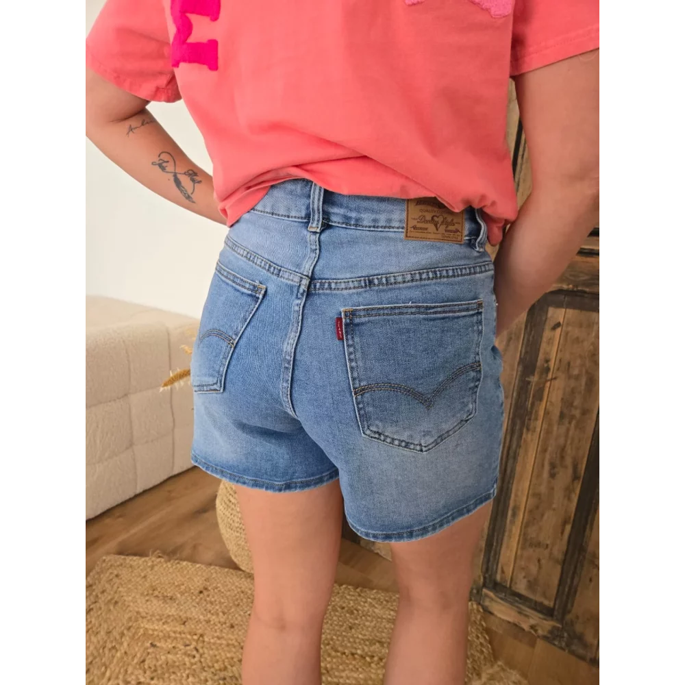 Short Raphael jean bleu delavé