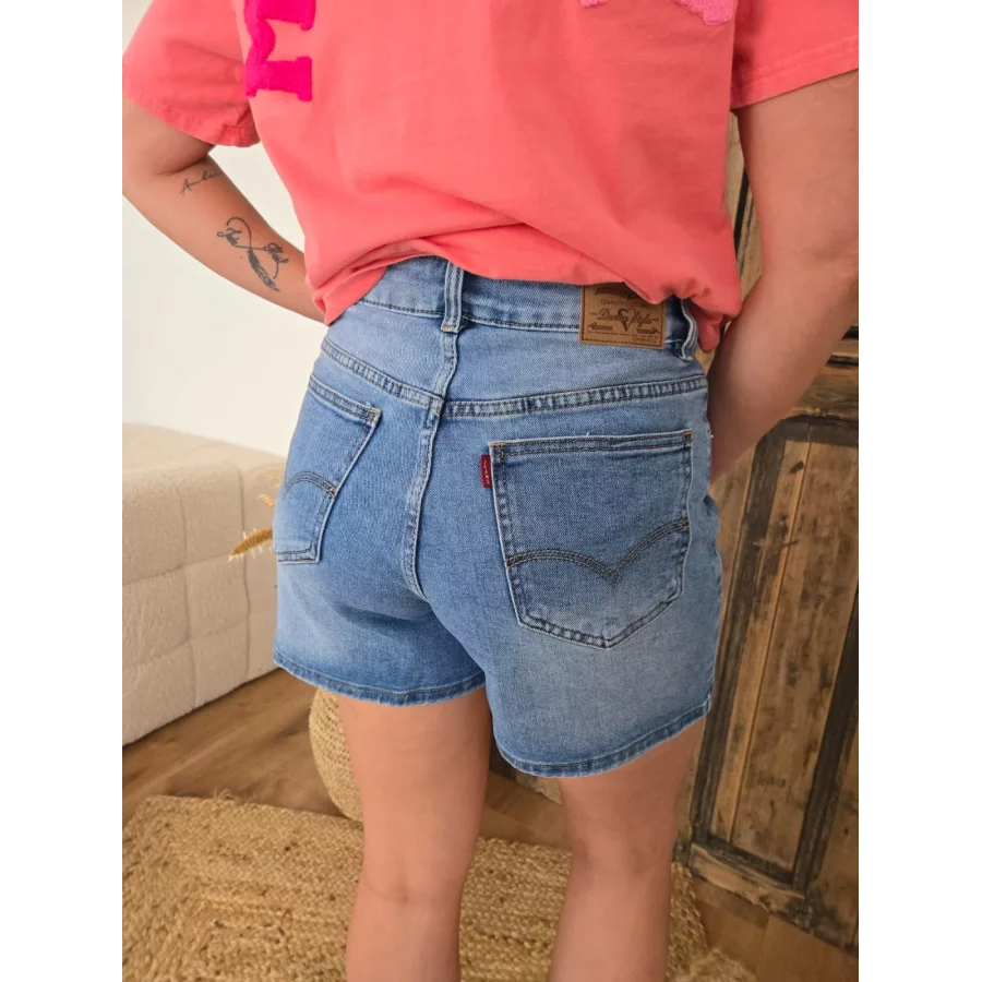 Short Raphael jean bleu delavé