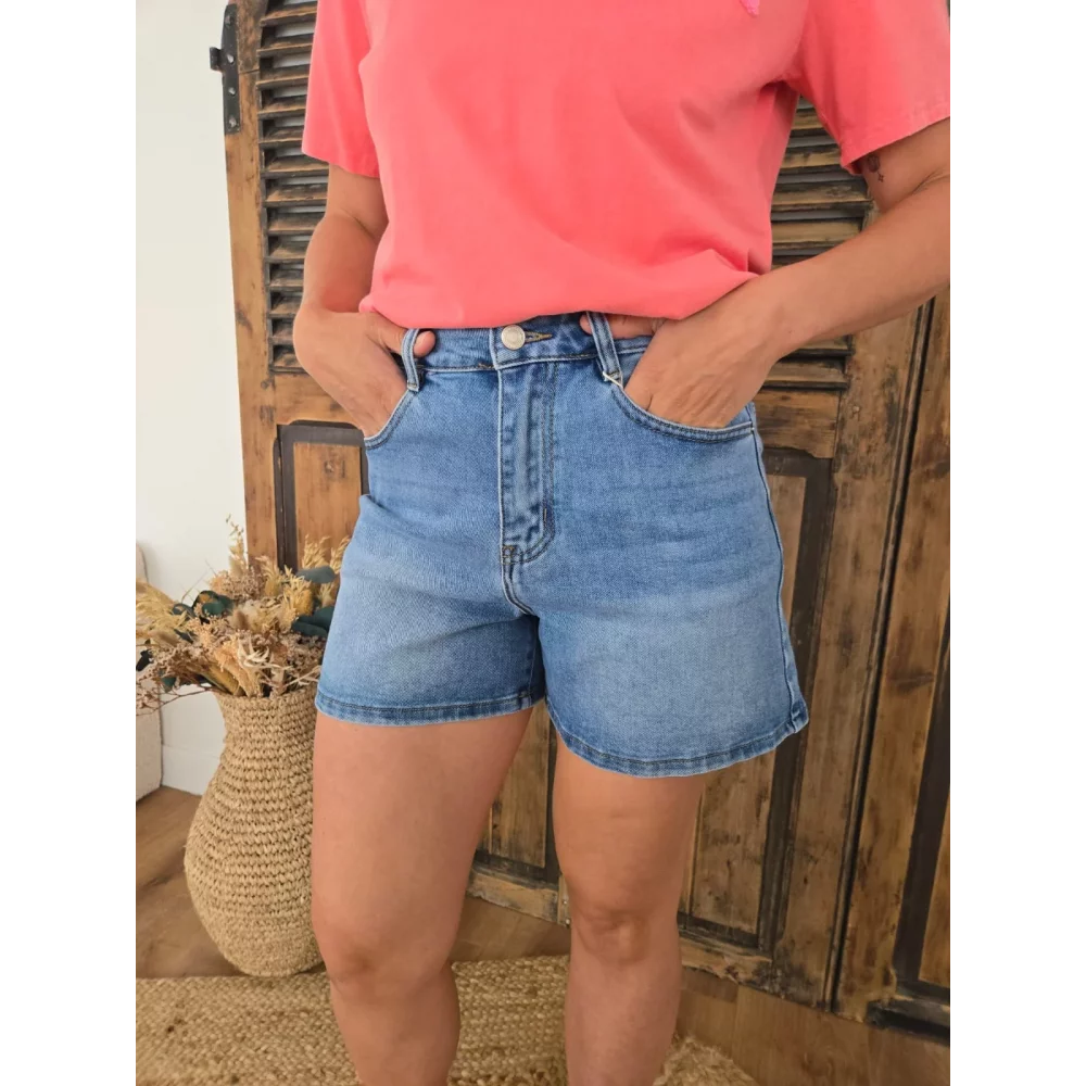 Short Raphael jean bleu delavé