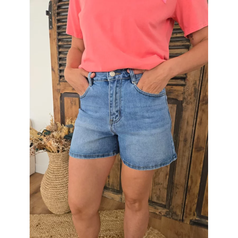 Short Raphael jean bleu delavé