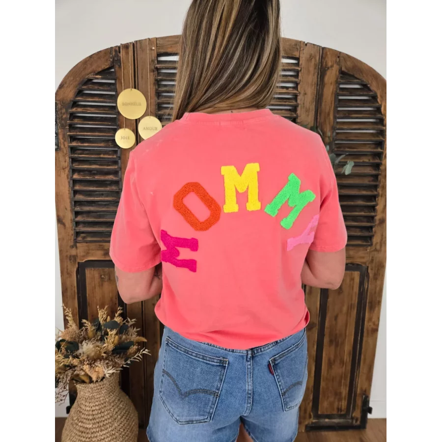 T-shirt Mommy corail