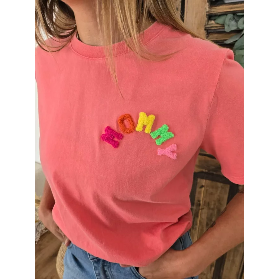T-shirt Mommy corail