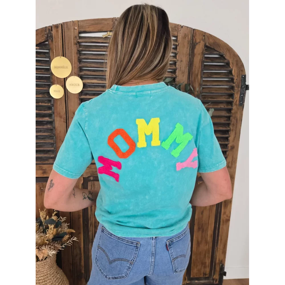 T-shirt Mommy turquoise used