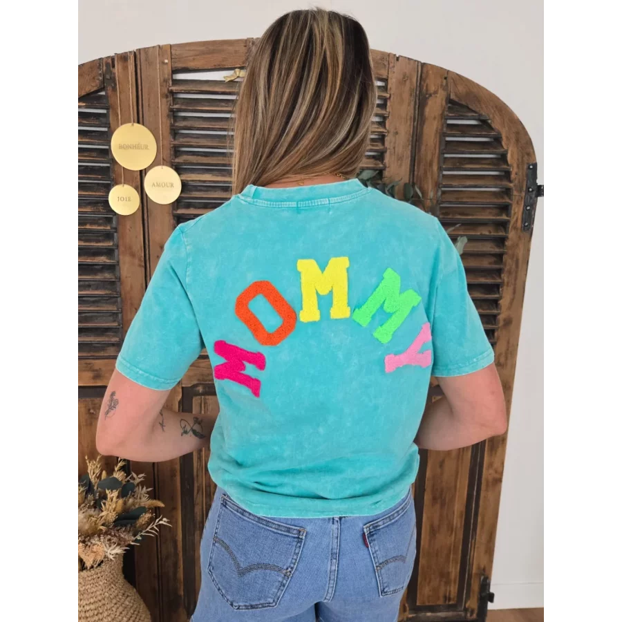 T-shirt Mommy turquoise used