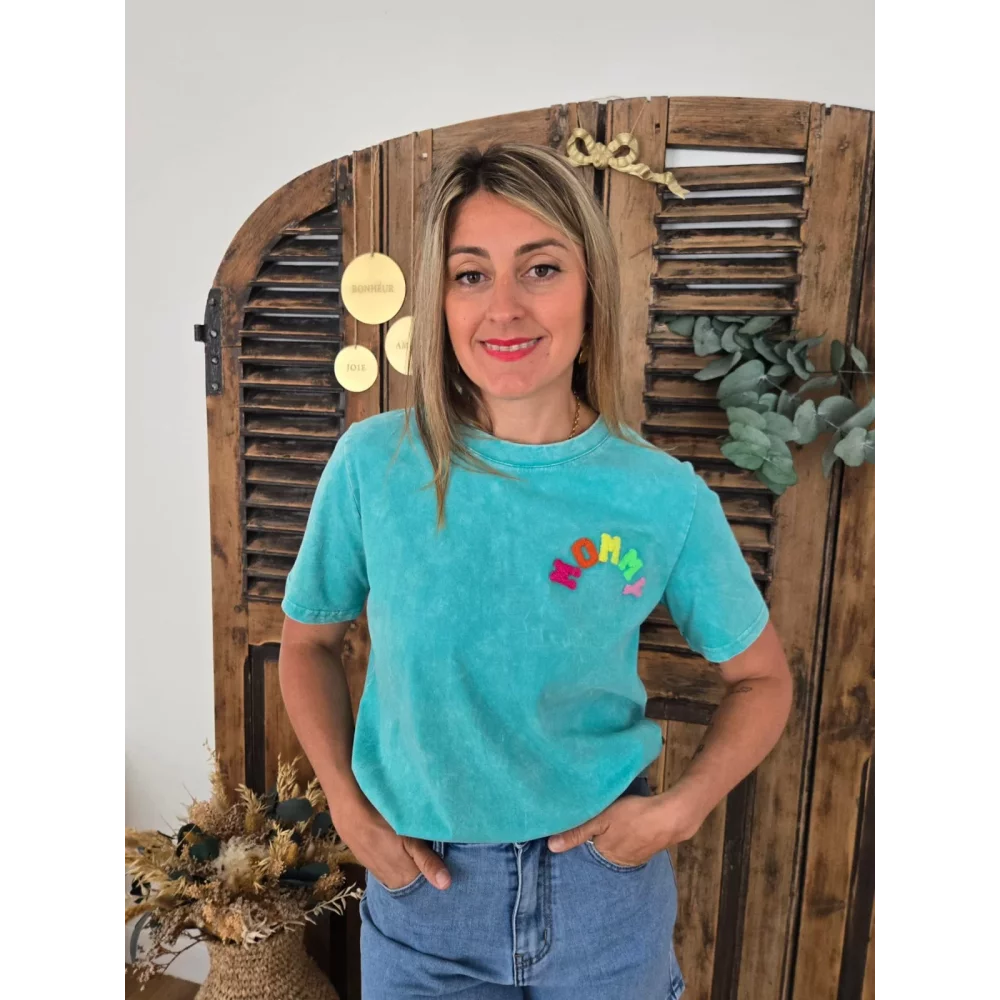 T-shirt Mommy turquoise used
