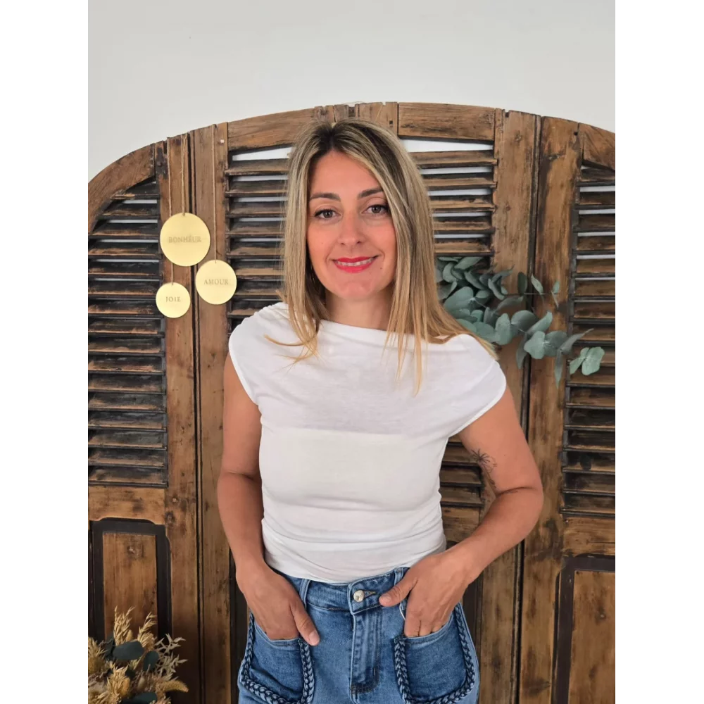 T-shirt Gaetan asymétrique blanc