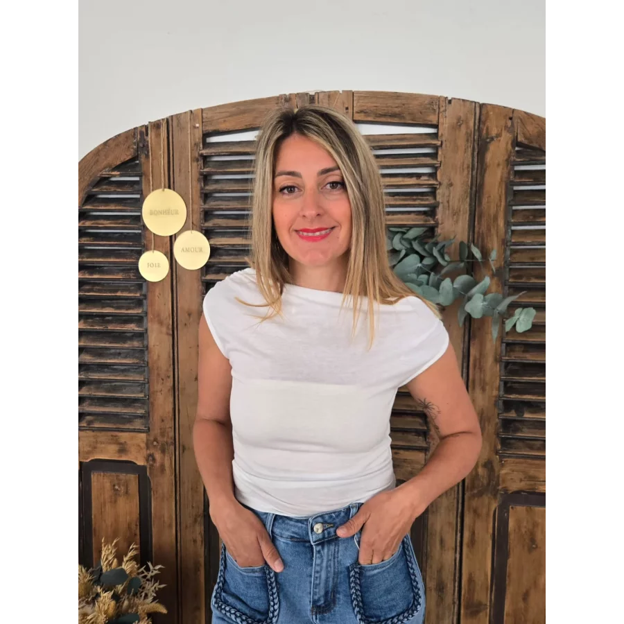 T-shirt Gaetan asymétrique blanc