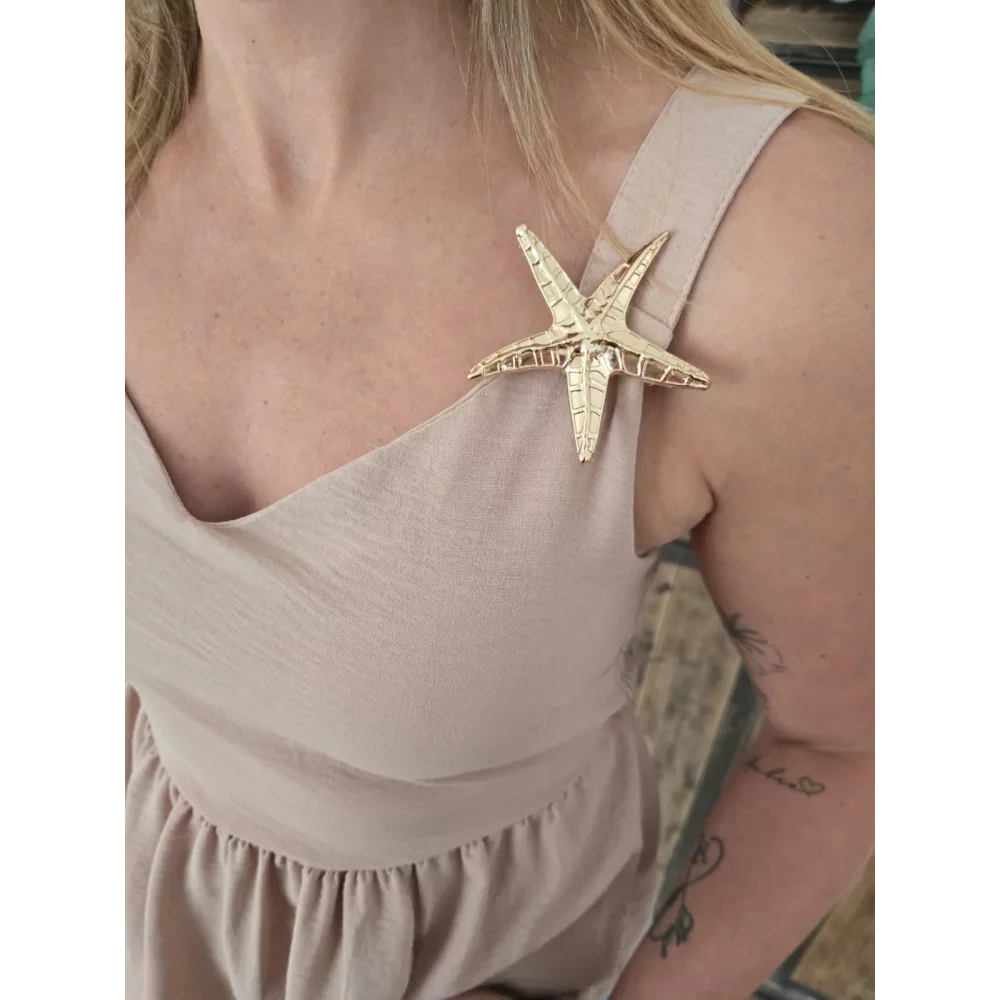 Top Baptiste beige etoile de mer