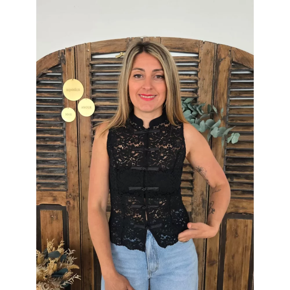 Blouse Rebecca dentelle noir