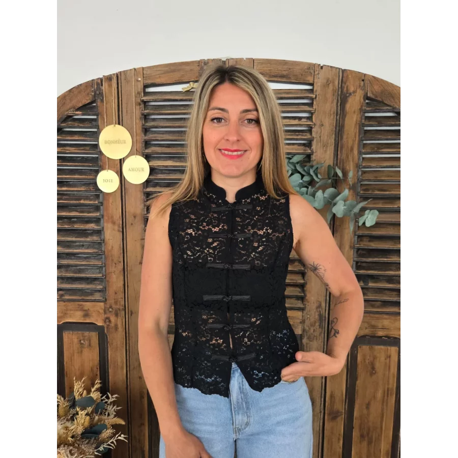 Blouse Rebecca dentelle noir