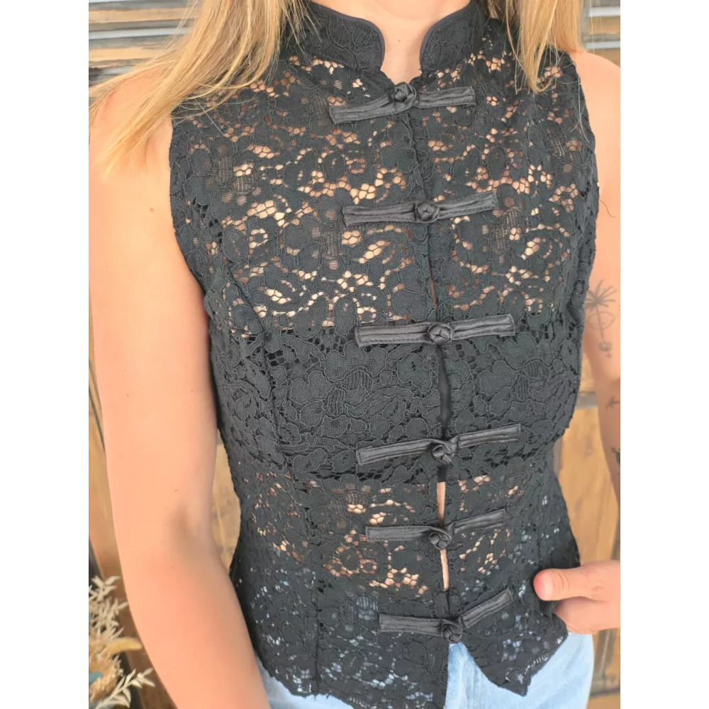 Blouse Rebecca dentelle noir