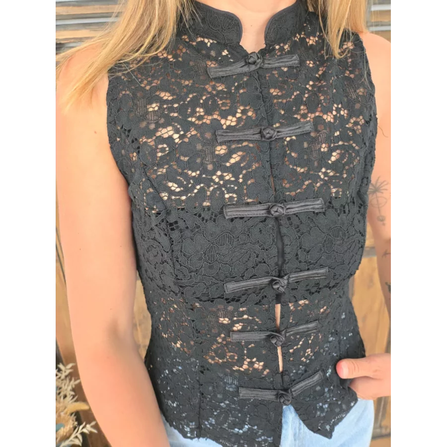 Blouse Rebecca dentelle noir