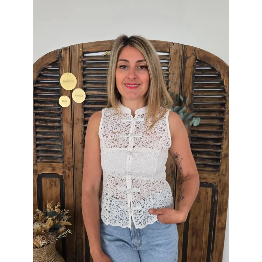 Blouse Rebecca dentelle blanc