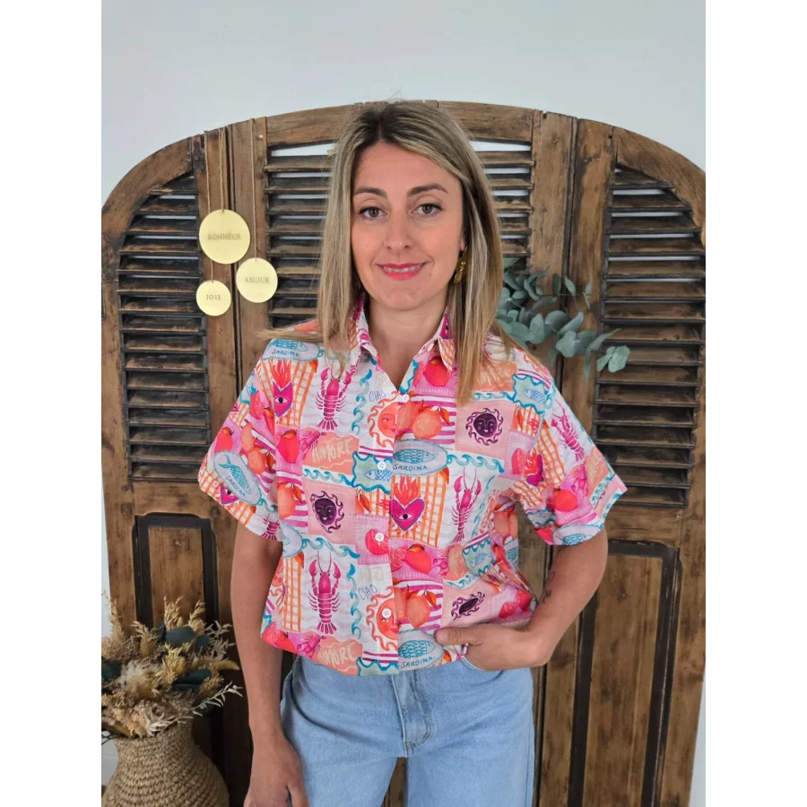 Chemise Fanny motifs estival colorés