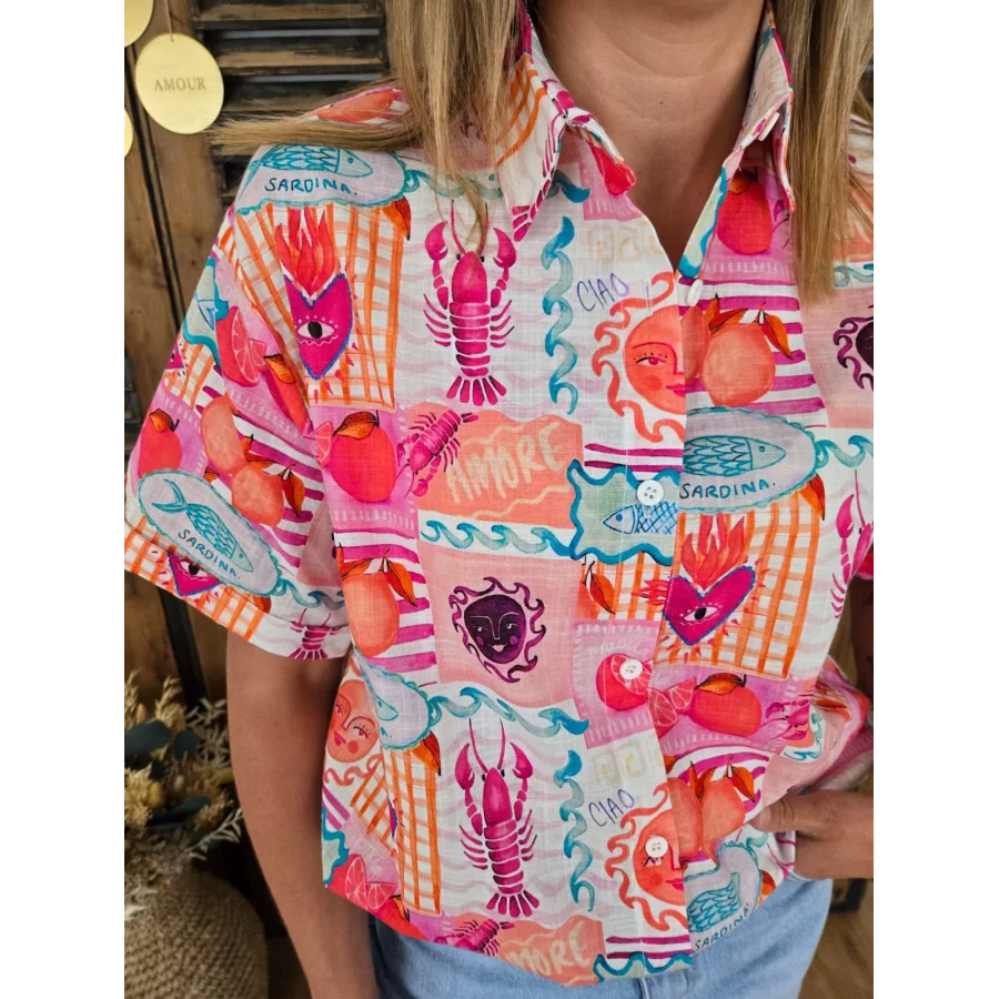 Chemise Fanny motifs estival colorés