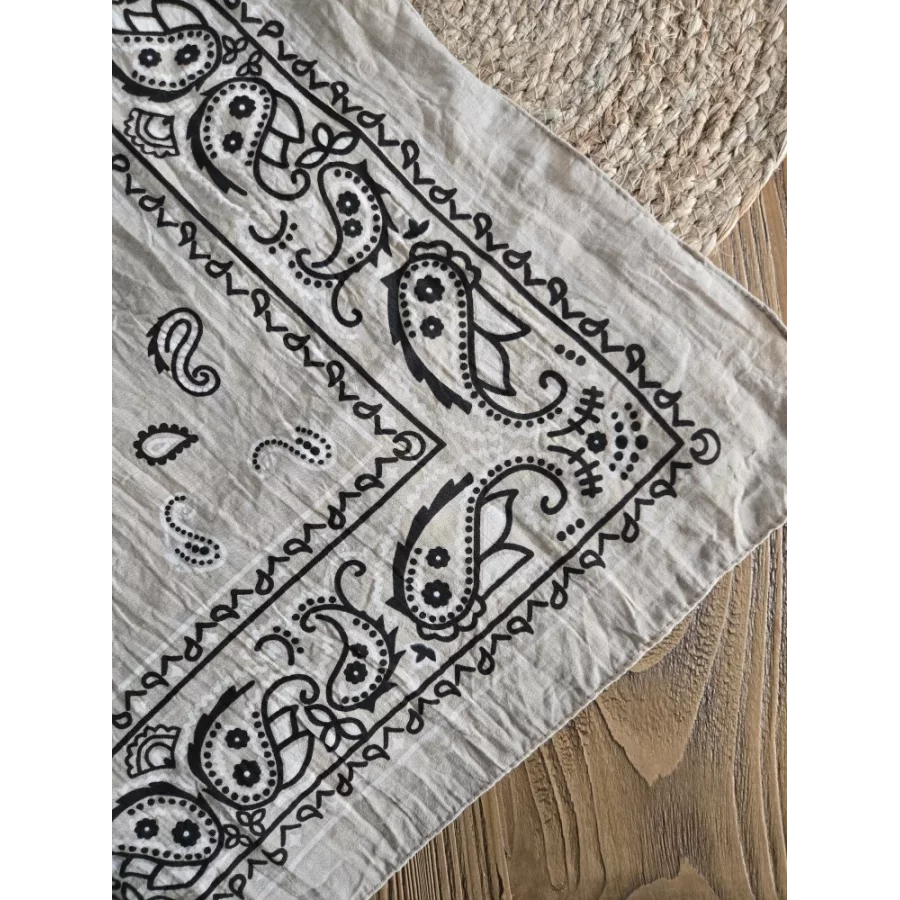 Foulard carré bandana taupe
