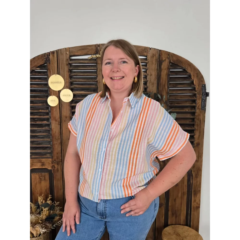 Chemise Murielle rayures colorées
