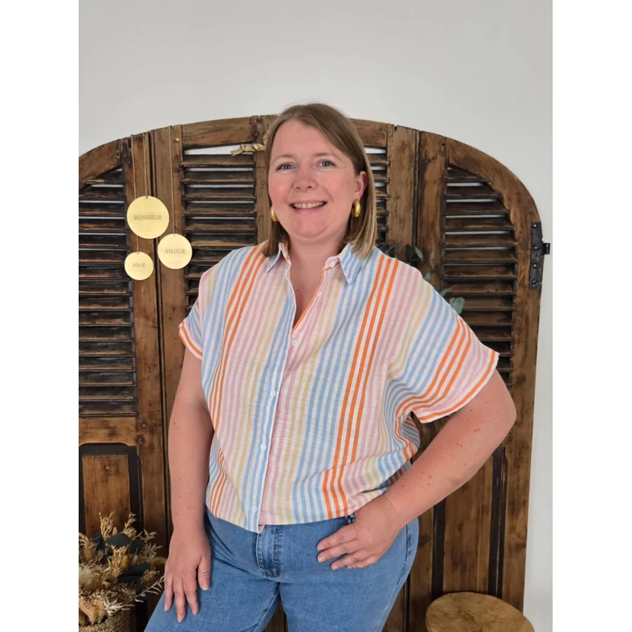 Chemise Murielle rayures colorées