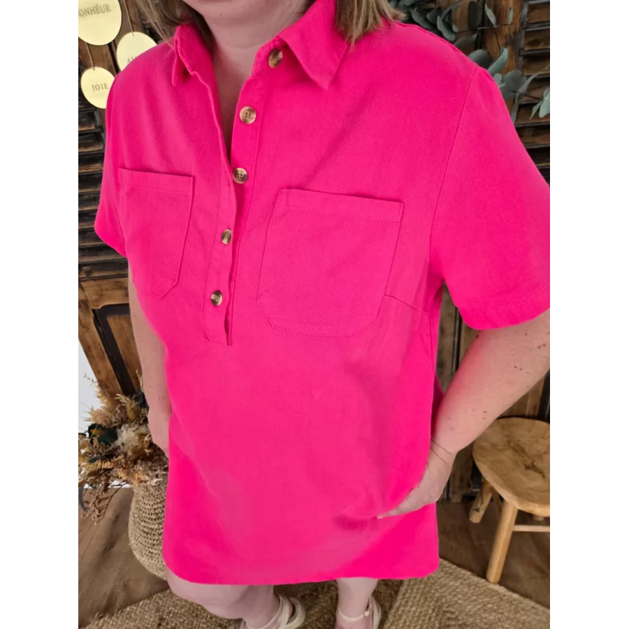 Robe chemise Rosalie fuchsia
