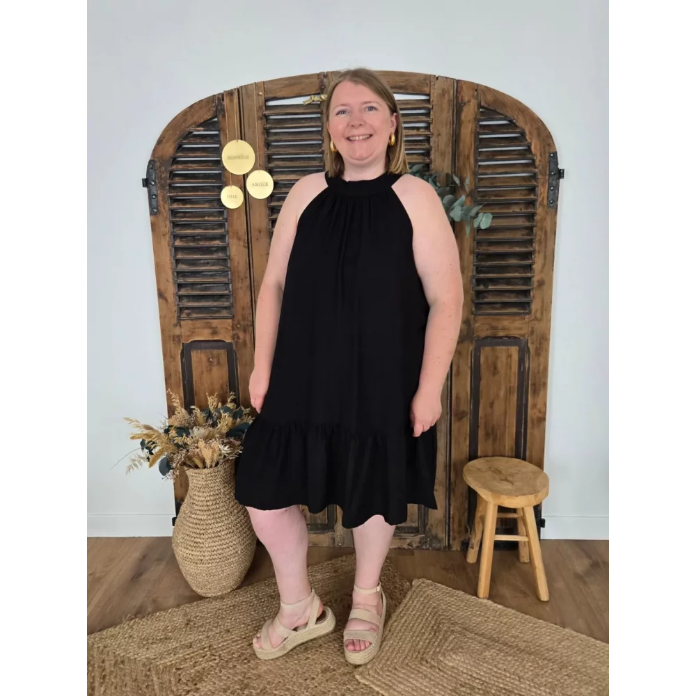 Robe Tristane noir epaules nues