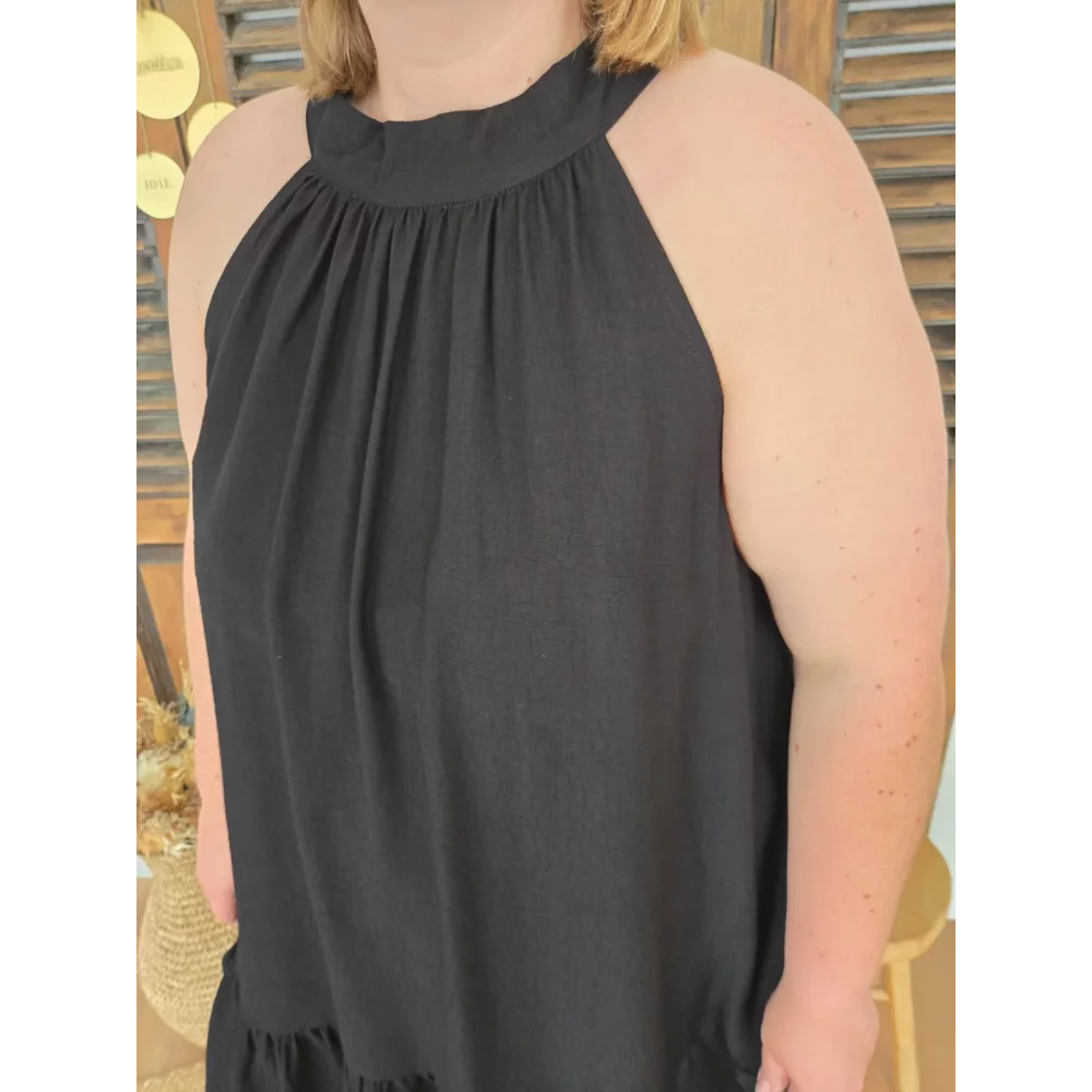 Robe Tristane noir epaules nues