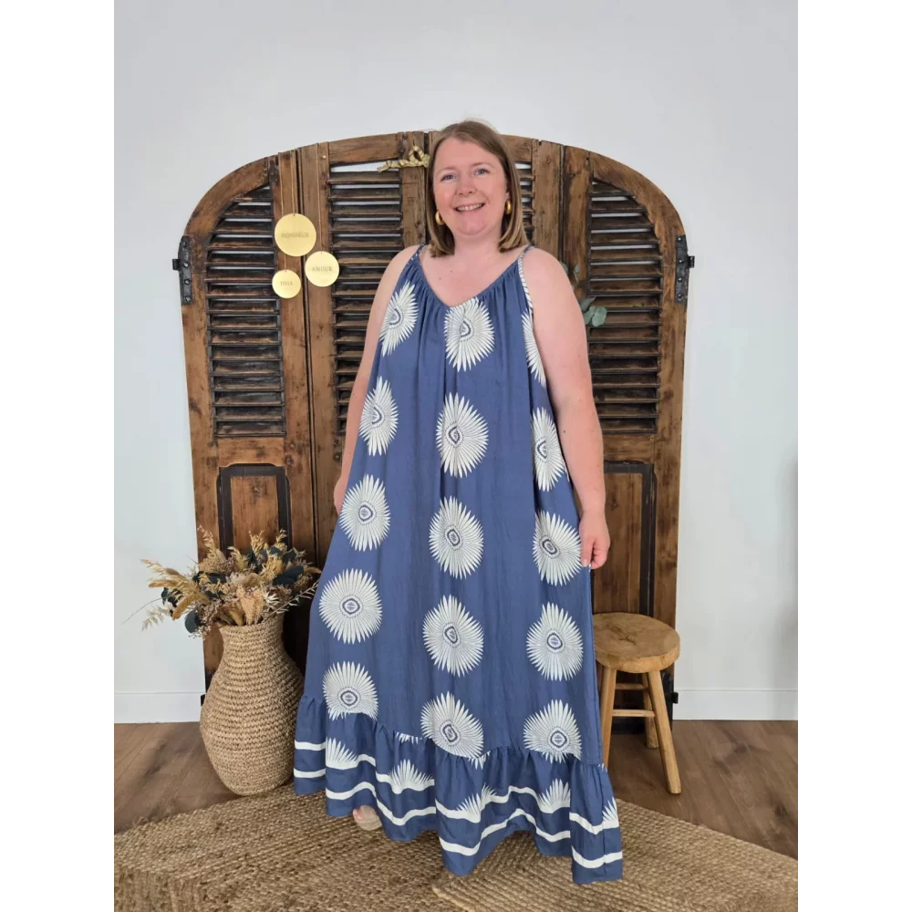 Robe longue Charlotte bleu