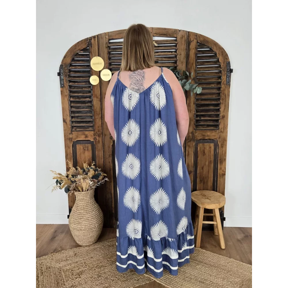 Robe longue Charlotte bleu