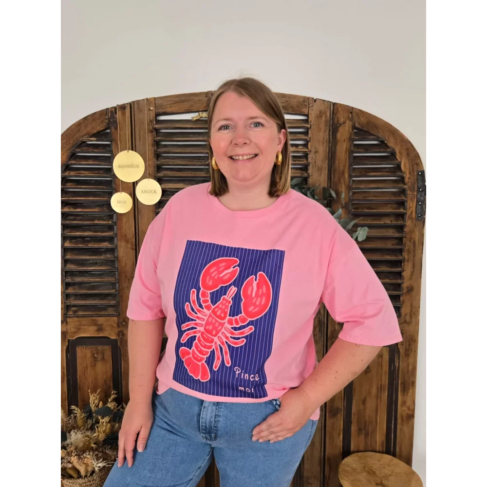 T-shirt rose Homard Pince Moi
