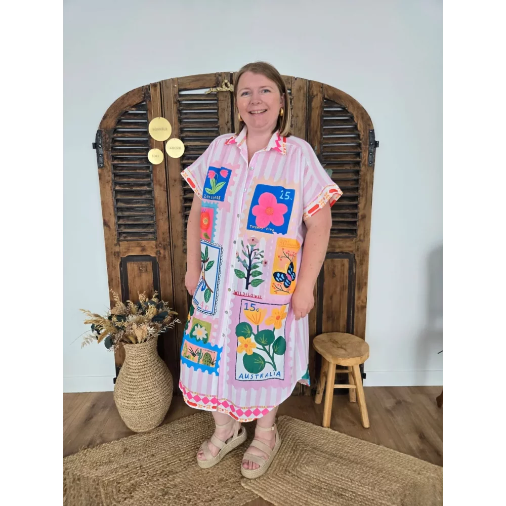 Robe chemise oversize Flower Market
