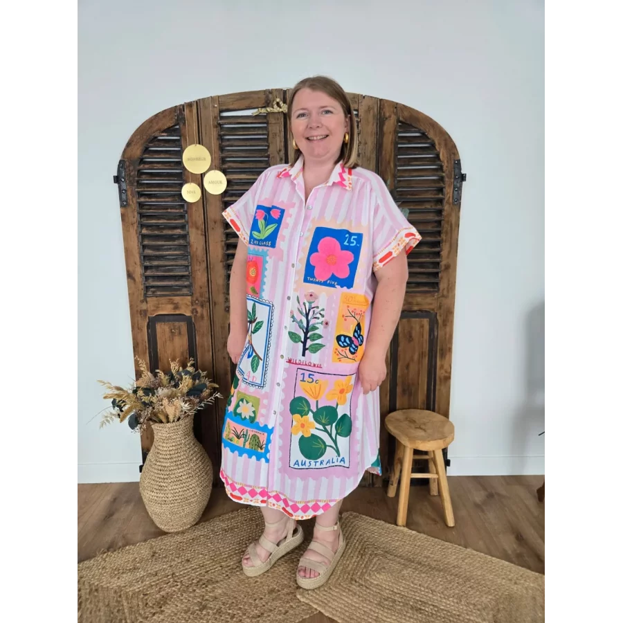 Robe chemise oversize Flower Market