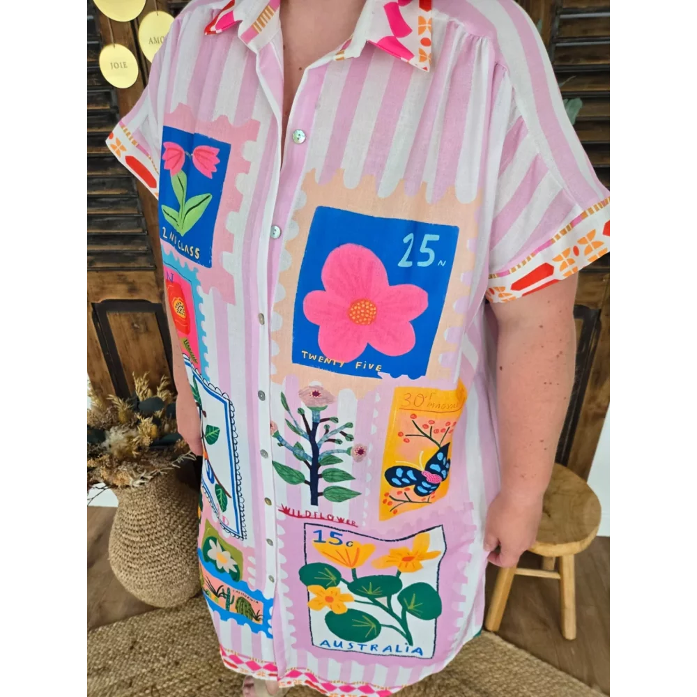 Robe chemise oversize Flower Market