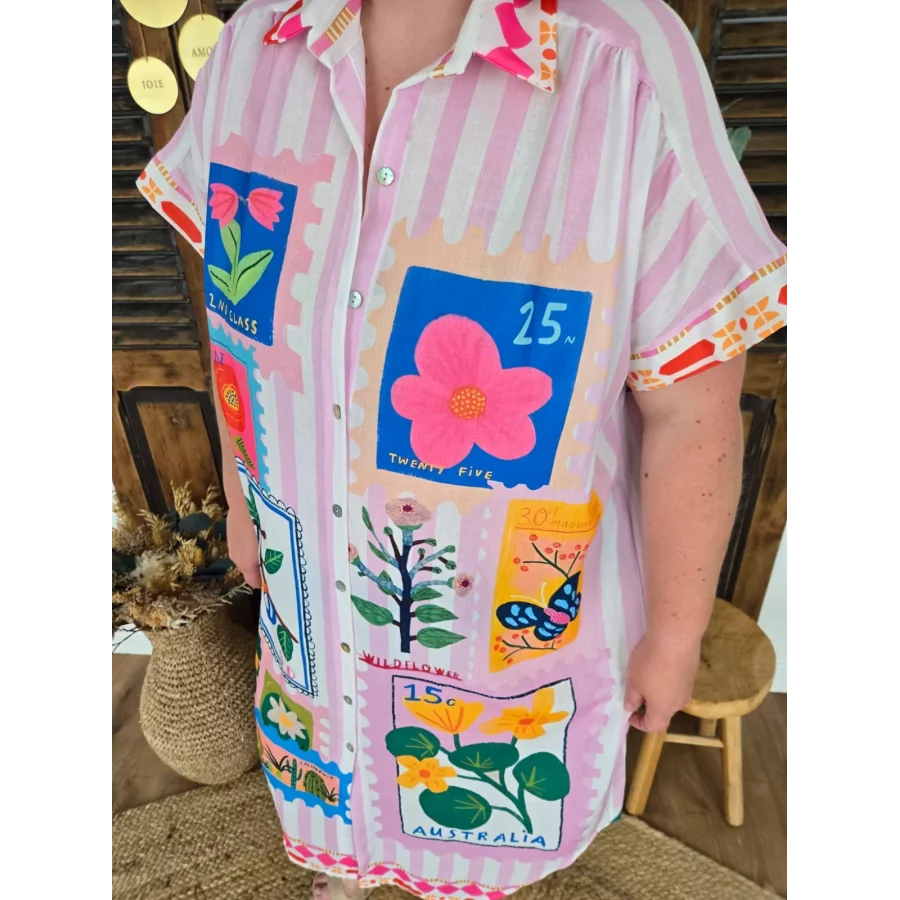 Robe chemise oversize Flower Market