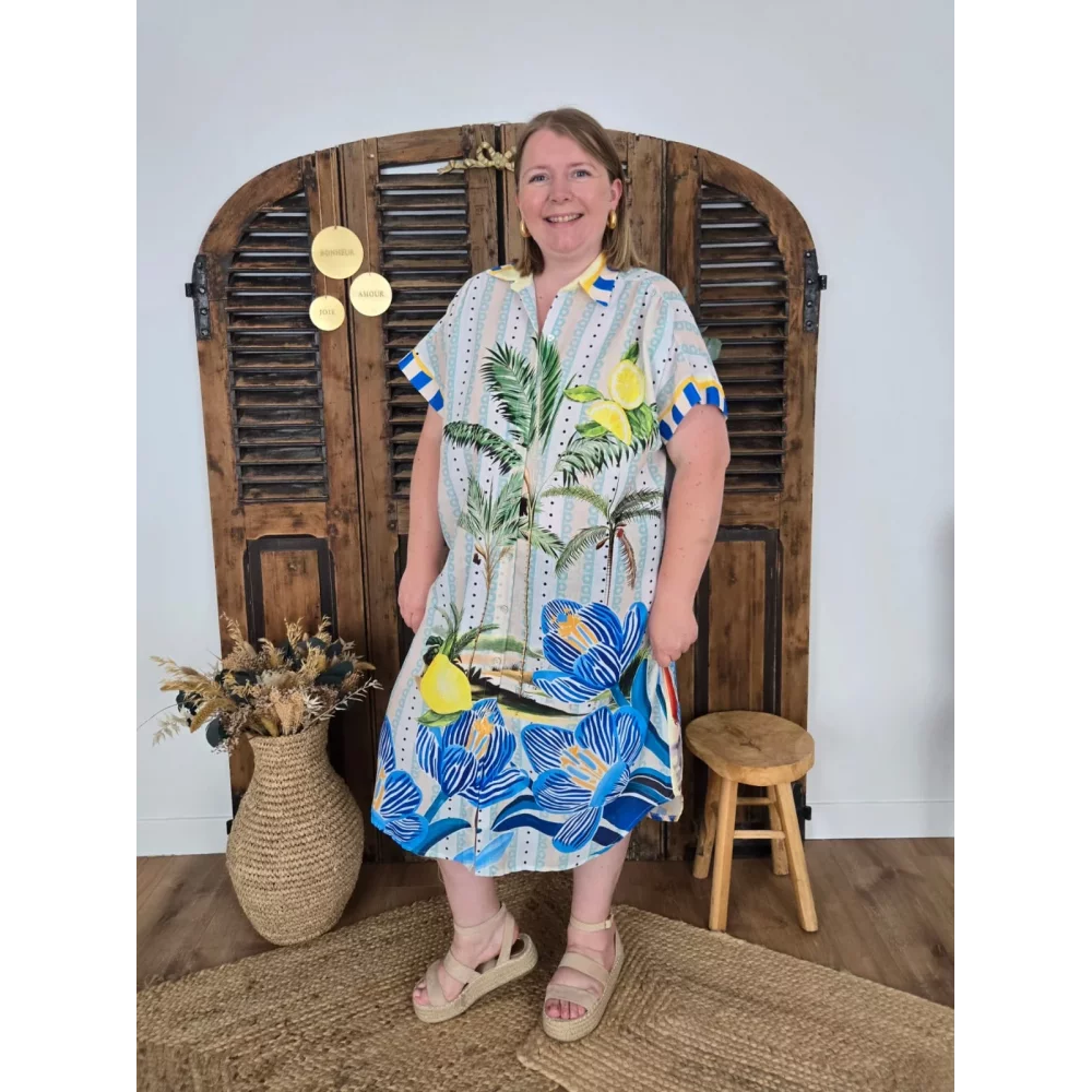 Robe chemise oversize Dolce Vita citron