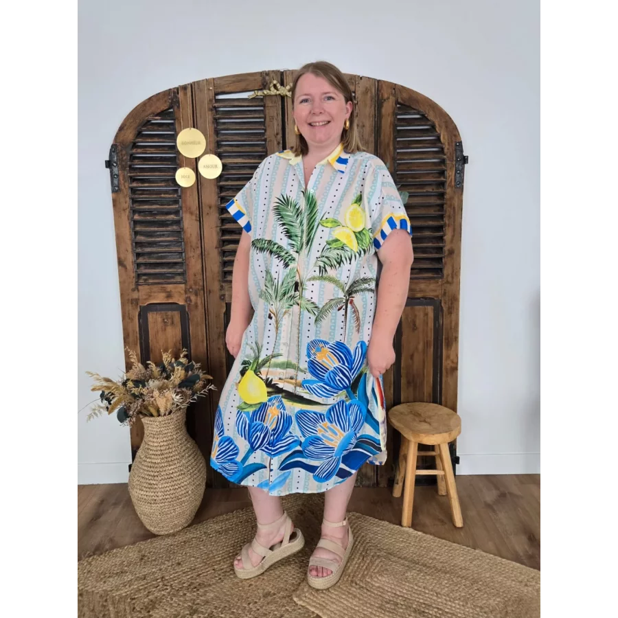 Robe chemise oversize Dolce Vita citron