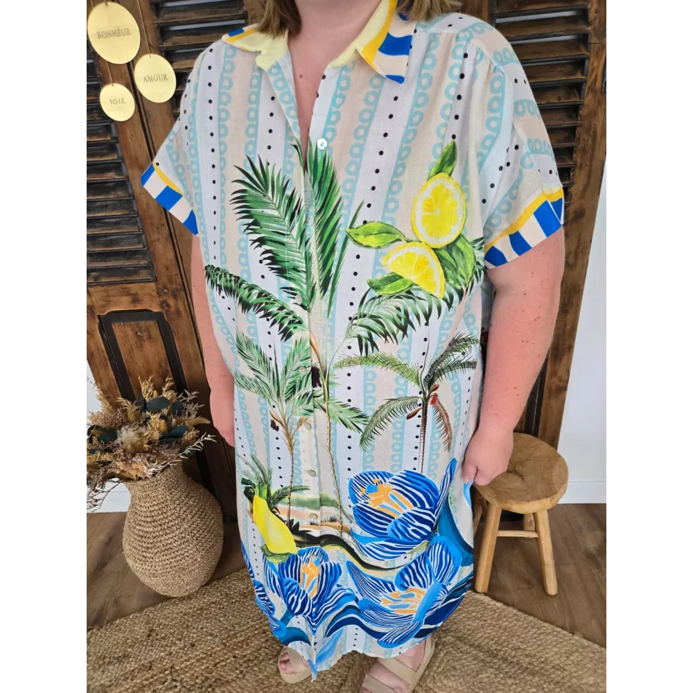Robe chemise oversize Dolce Vita citron