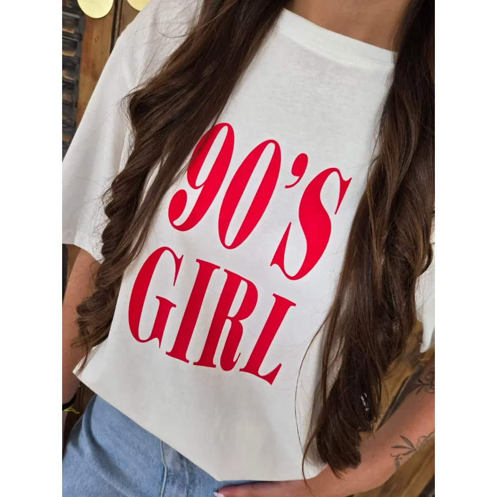 T-shirt 90'S Girl blanc