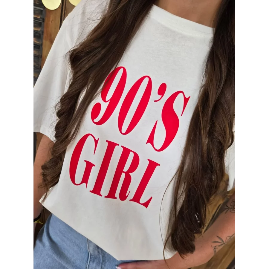 T-shirt 90'S Girl blanc