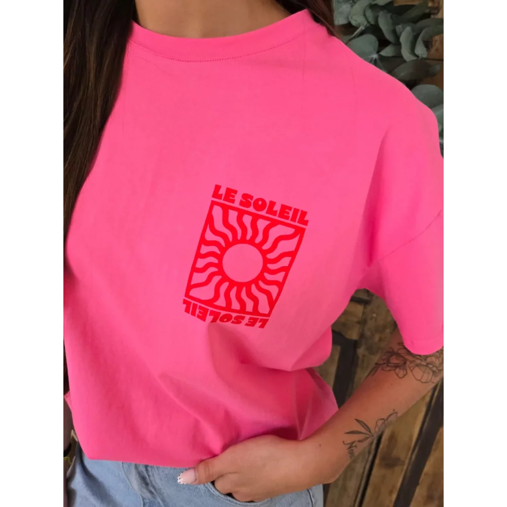 T-shirt fuchsia Le Soleil