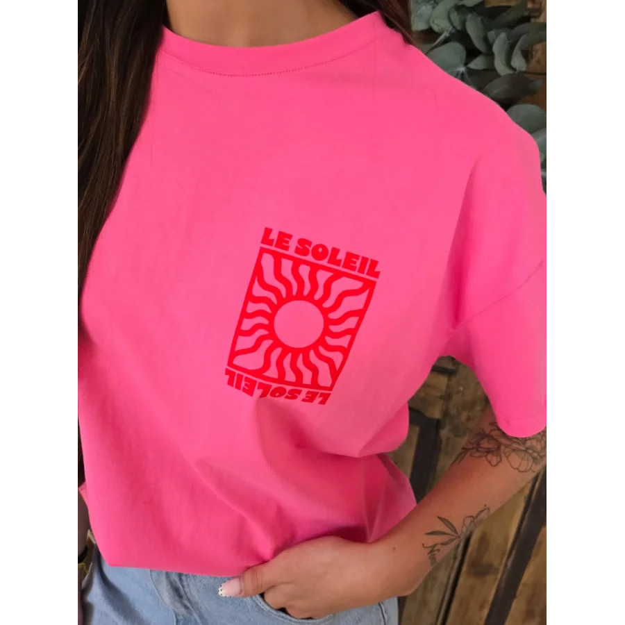 T-shirt fuchsia Le Soleil