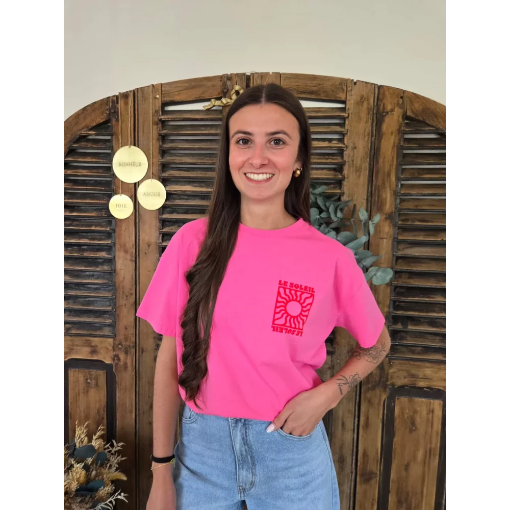 T-shirt fuchsia Le Soleil