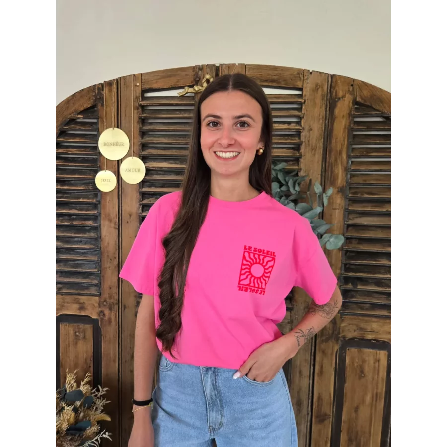 T-shirt fuchsia Le Soleil