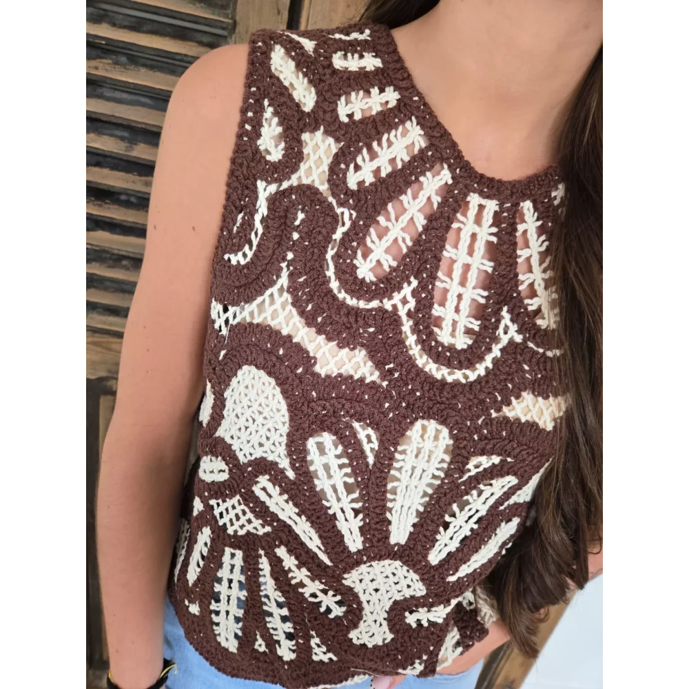 Top Victor crochet choco