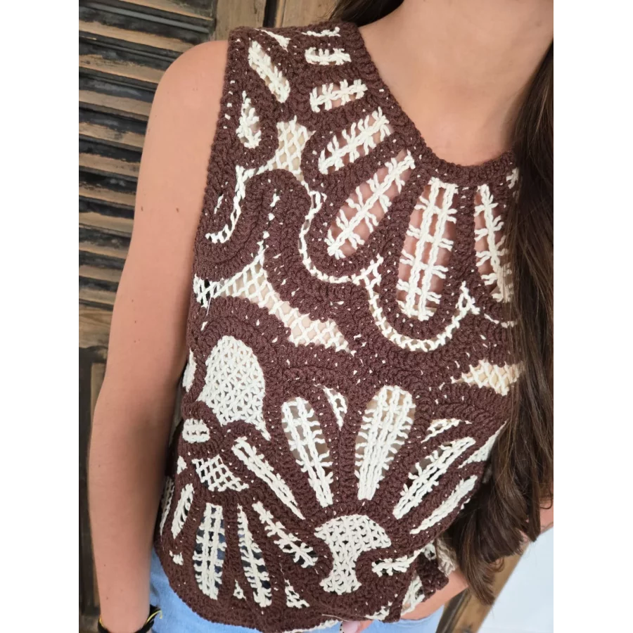 Top Victor crochet choco