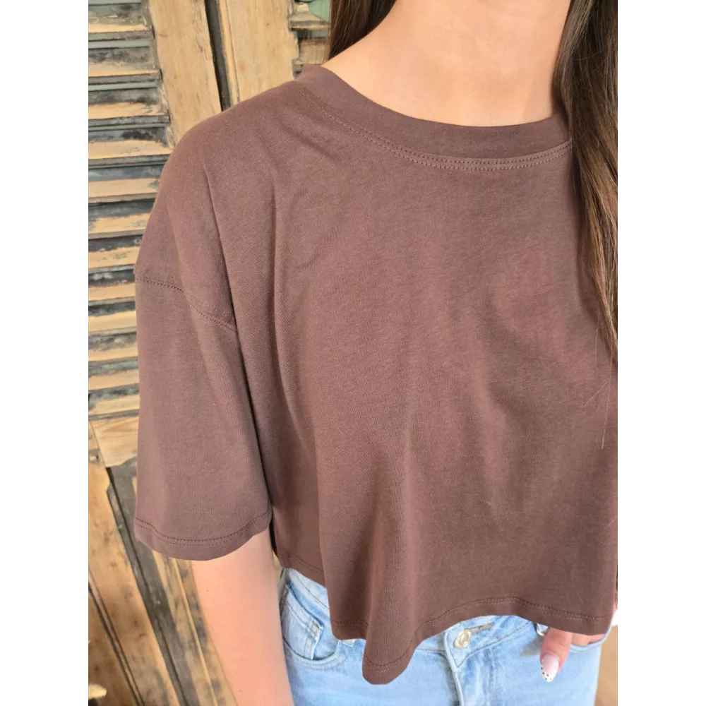 T-shirt cropped Simon choco