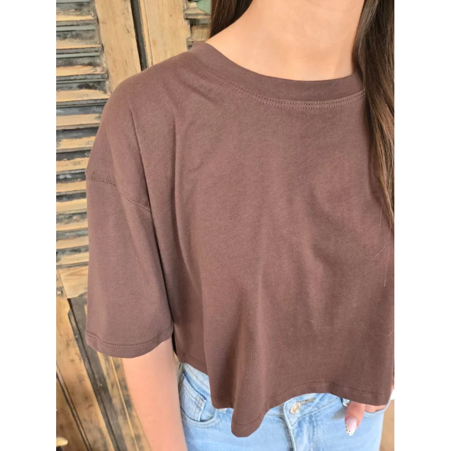 T-shirt cropped Simon choco
