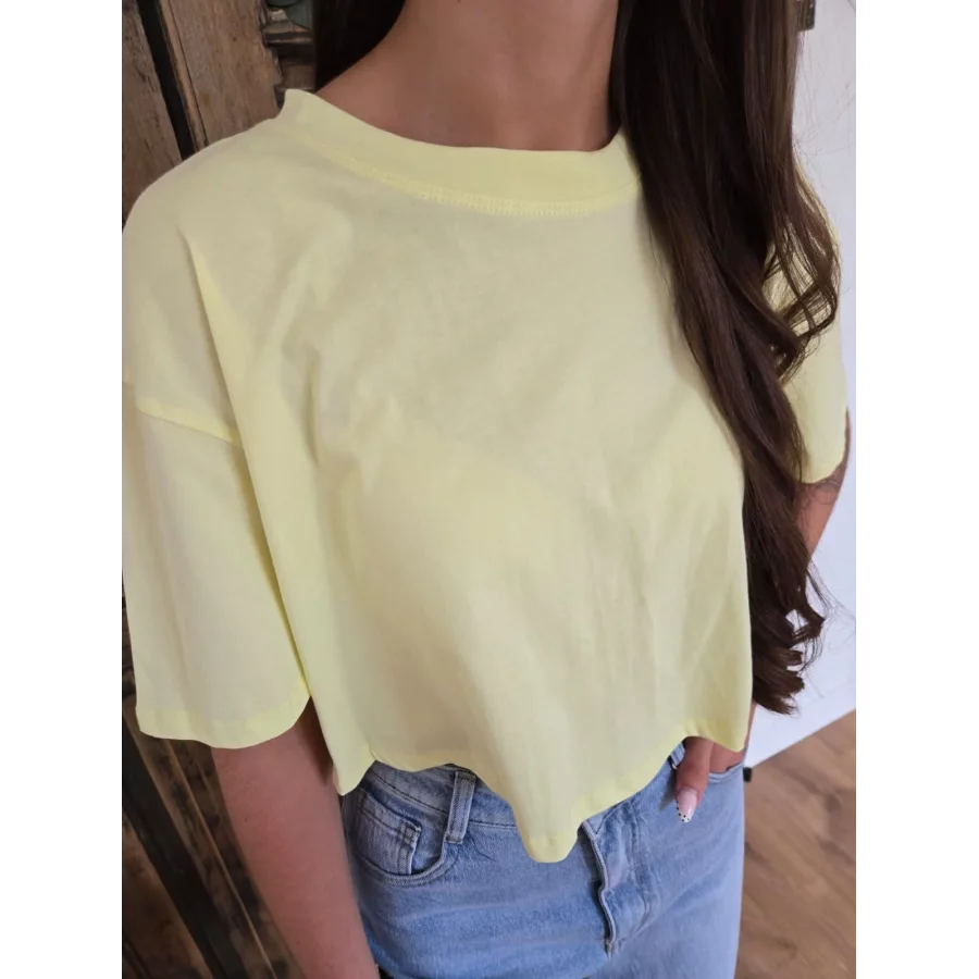 T-shirt cropped Simon jaune