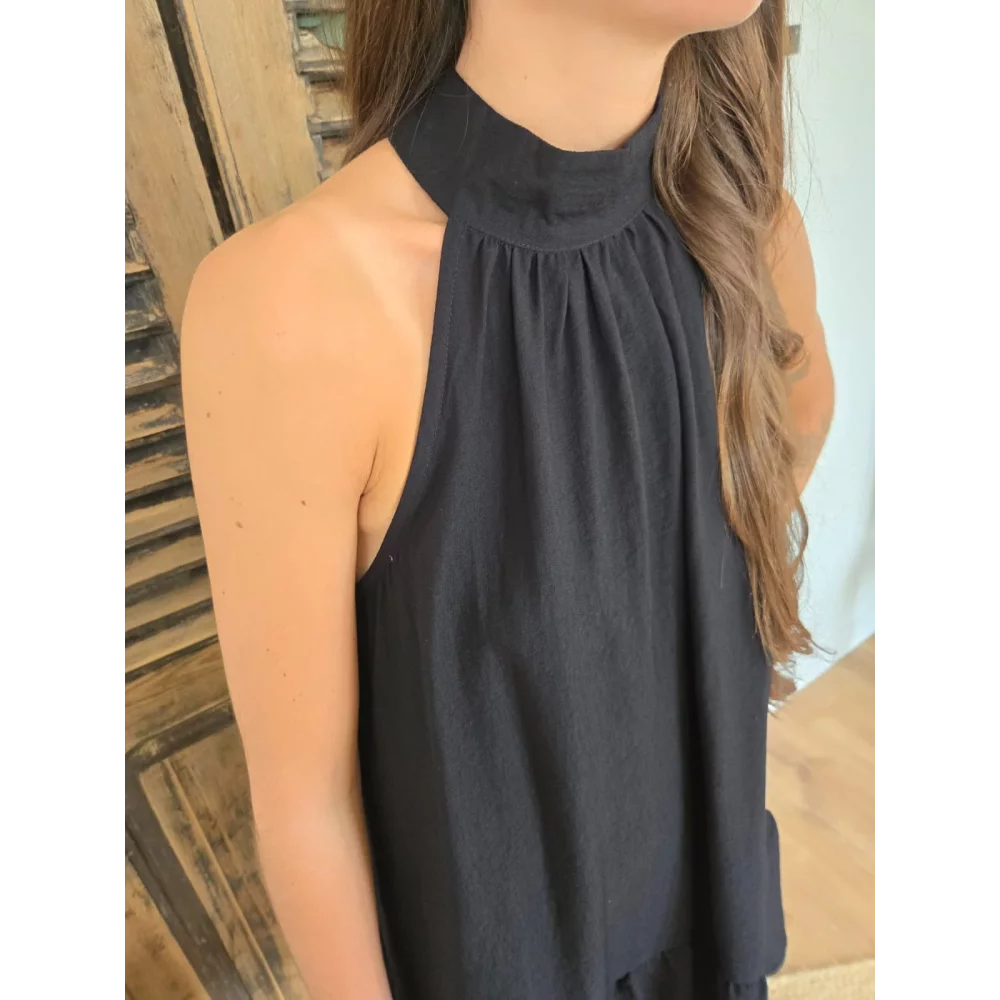 Robe Tristane noir epaules nues